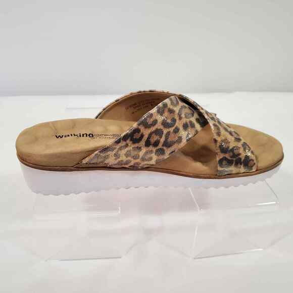 Walking Cradles Sandals Women's 8.5 Hudson Metallic Leopard Leather Slip On New - Picture 7 of 13